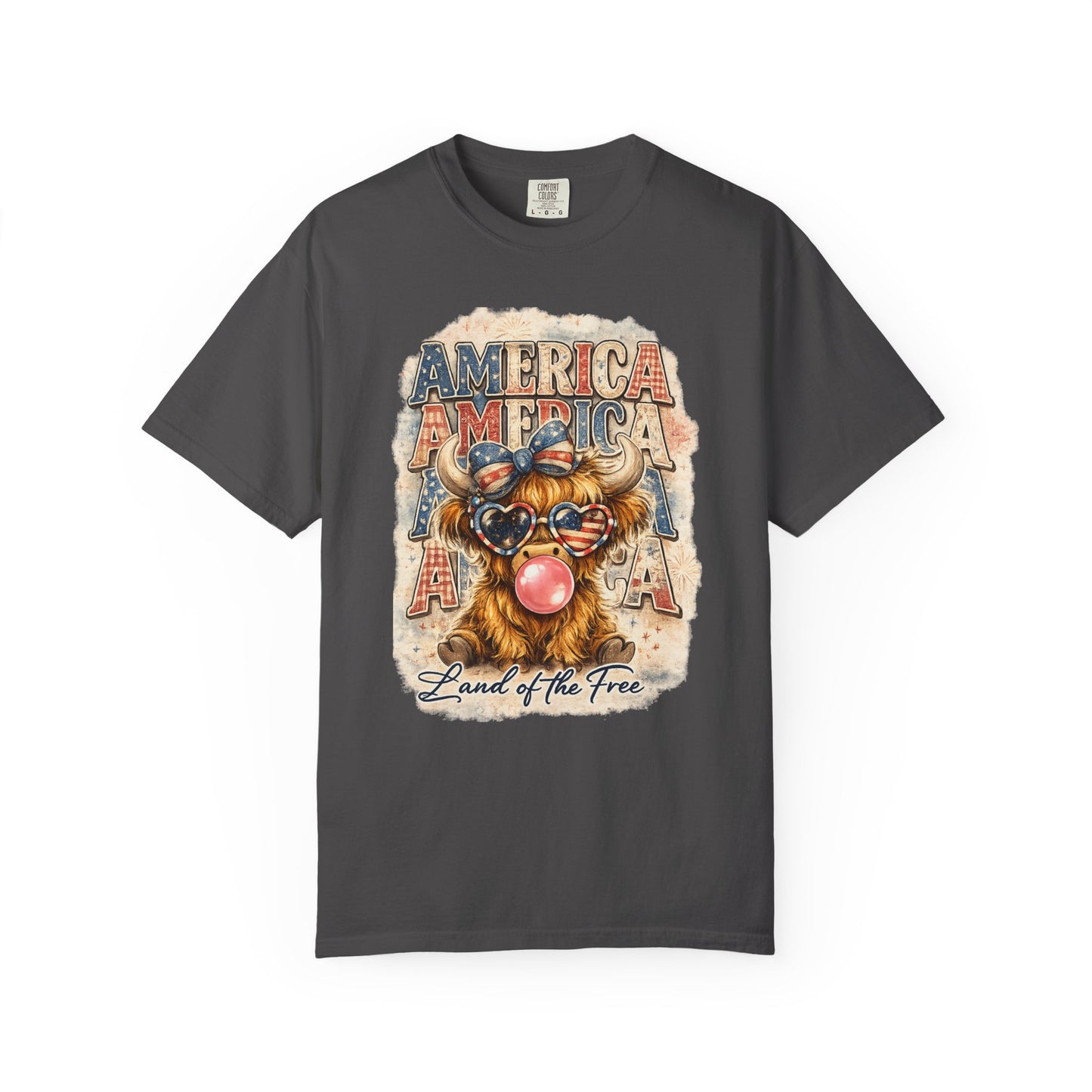 America Bulldog Graphic T-Shirt — "America" "Land of the Free" Patriotic Tee