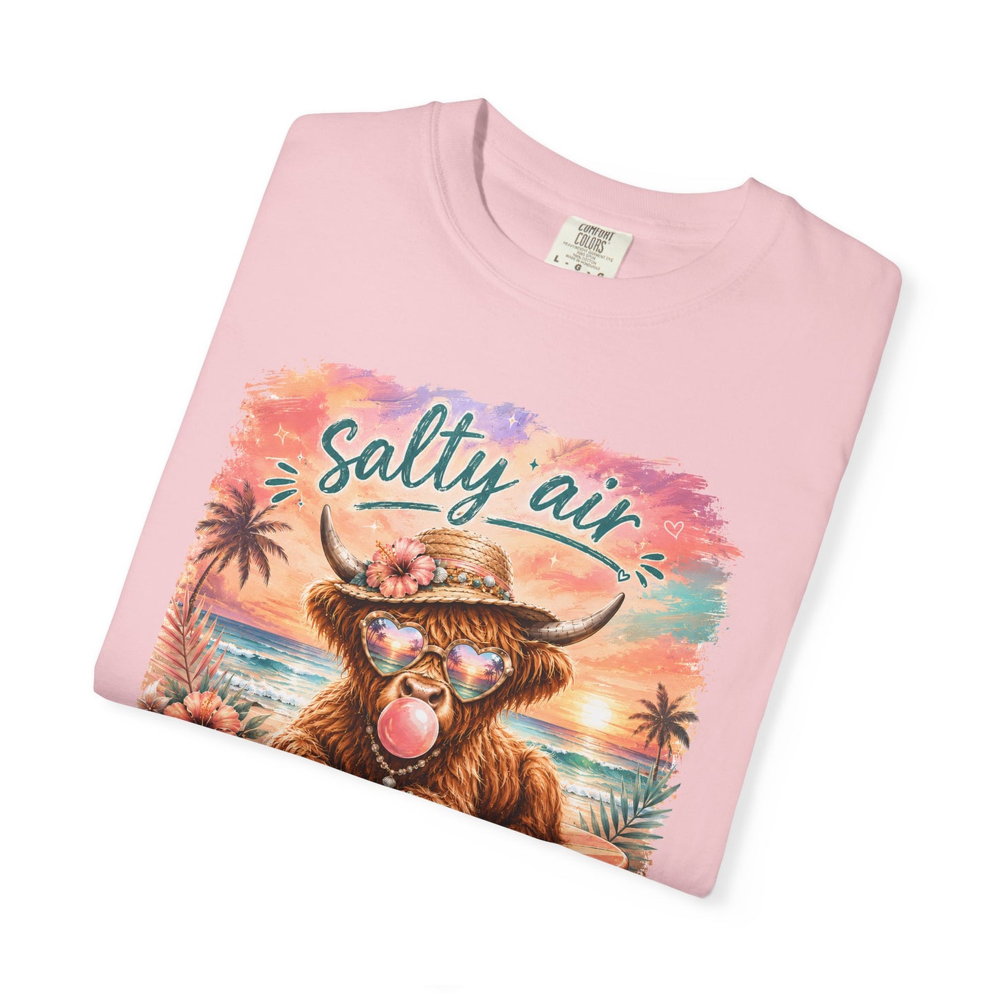 Salty Air "Don't Care" Beach Cow Graphic T-Shirt