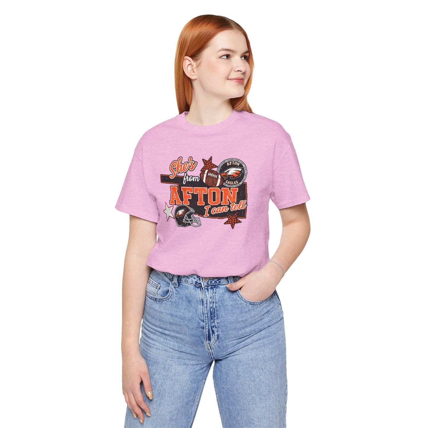 Afton Football Town Retro Graphic Tee — "Shes from Afton I can too"