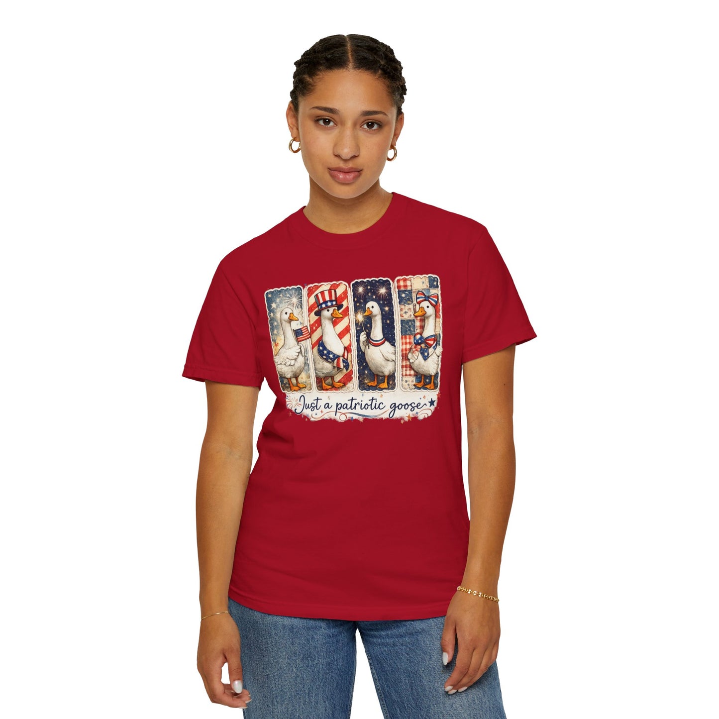 Patriotic Goose T-Shirt — "Just a patriotic goose" Americana Tee