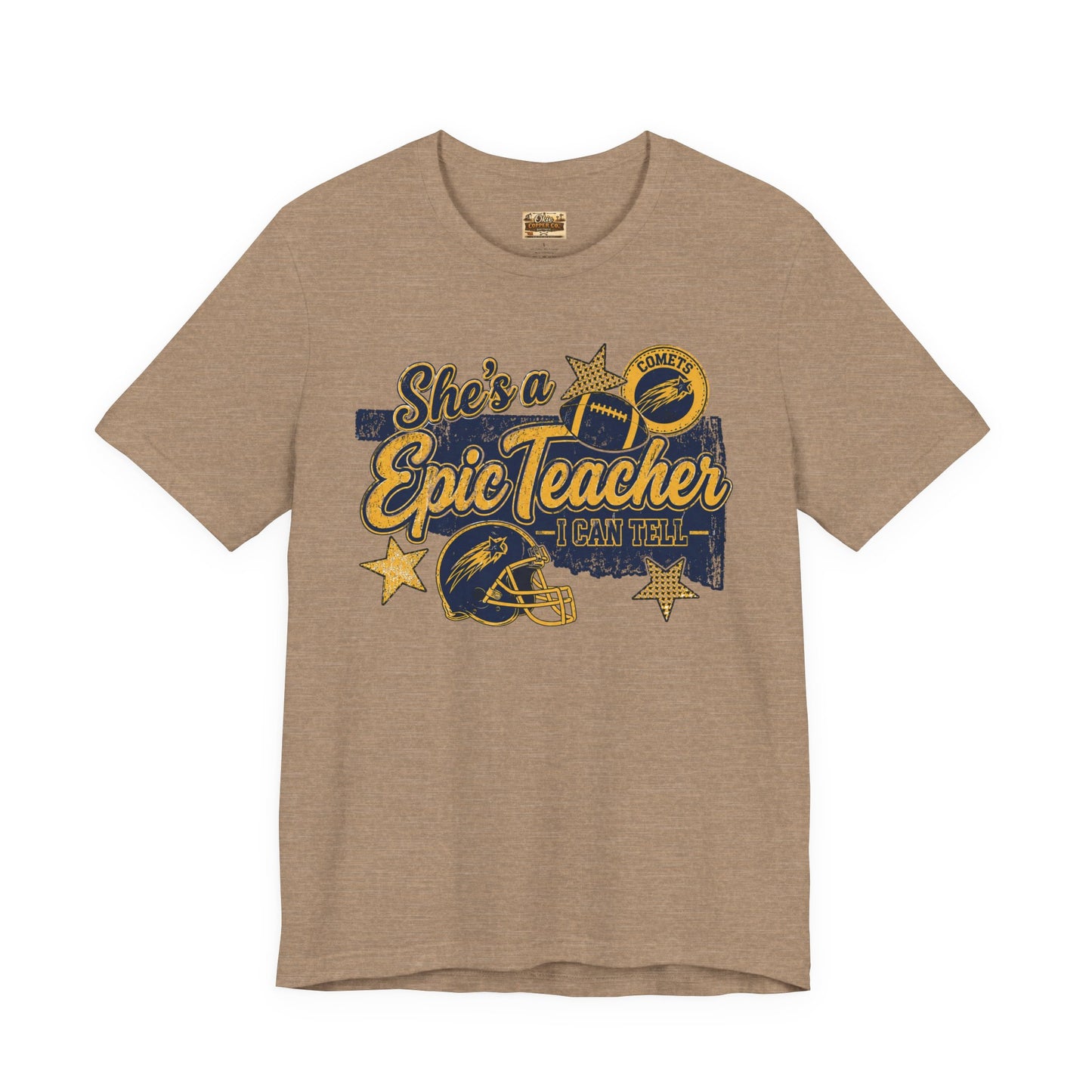 Epic Teacher Football T-Shirt — "She's a Epic Teacher" Coach & School Spirit Tee
