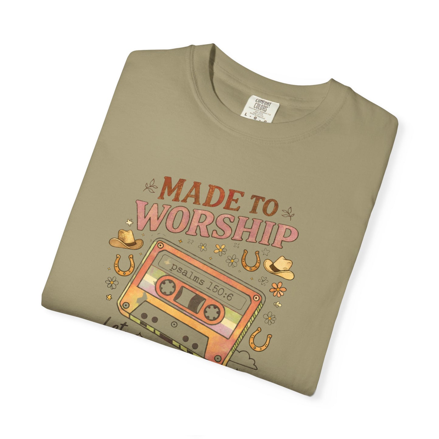 Made to Worship T-Shirt — Retro Cassette Christian Worship Tee