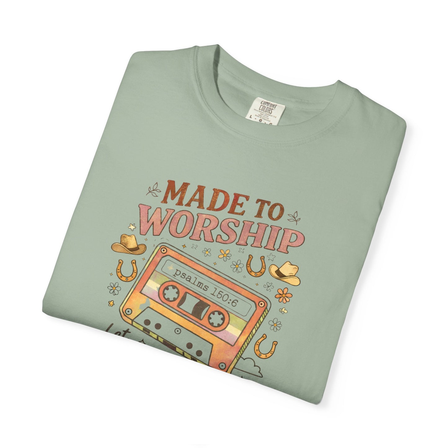Made to Worship T-Shirt — Retro Cassette Christian Worship Tee