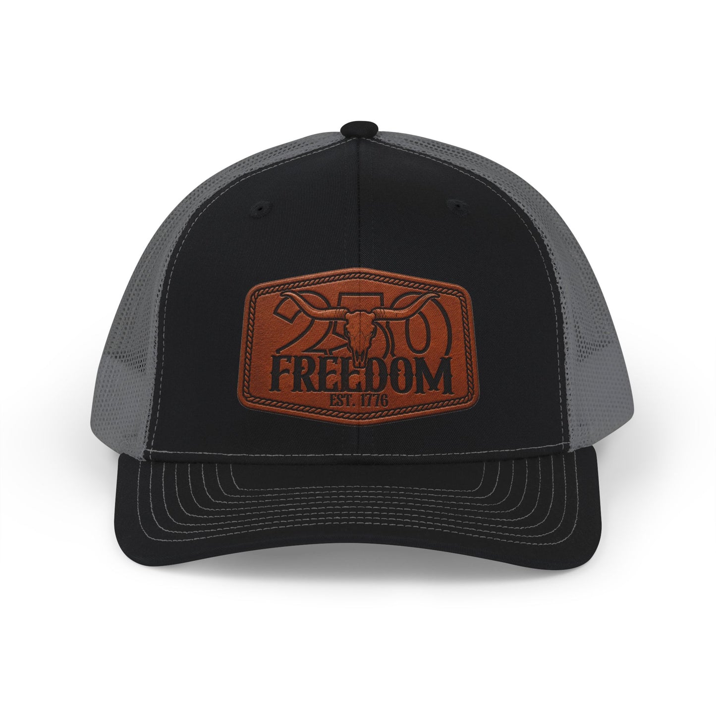 Freedom Leather Patch Snapback Trucker Hat