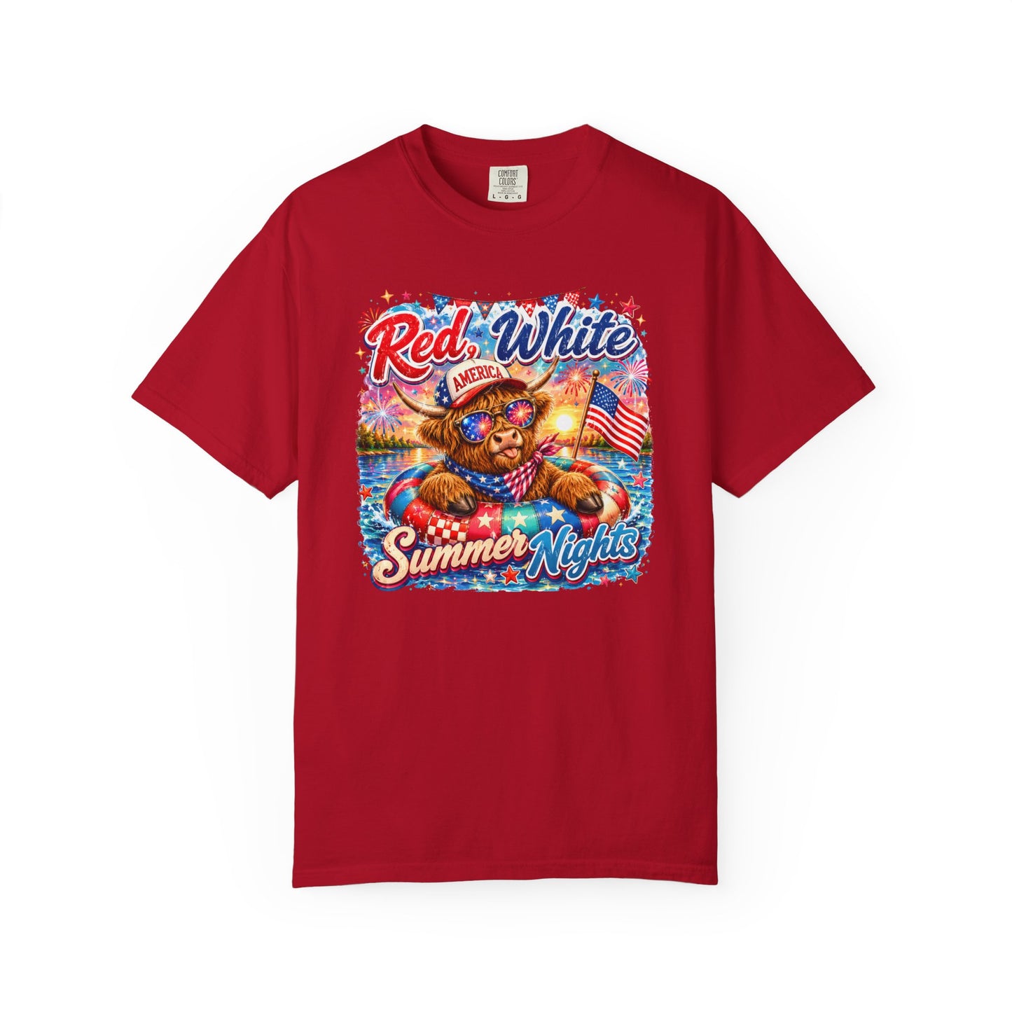 Red, White & Summer Nights T-Shirt — Patriotic Fourth of July Bear Graphic Tee