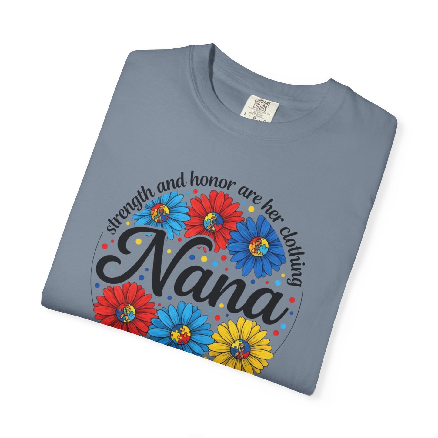 Nana Floral Proverbs T-Shirt — “Strength and Honor” Grandma Gift