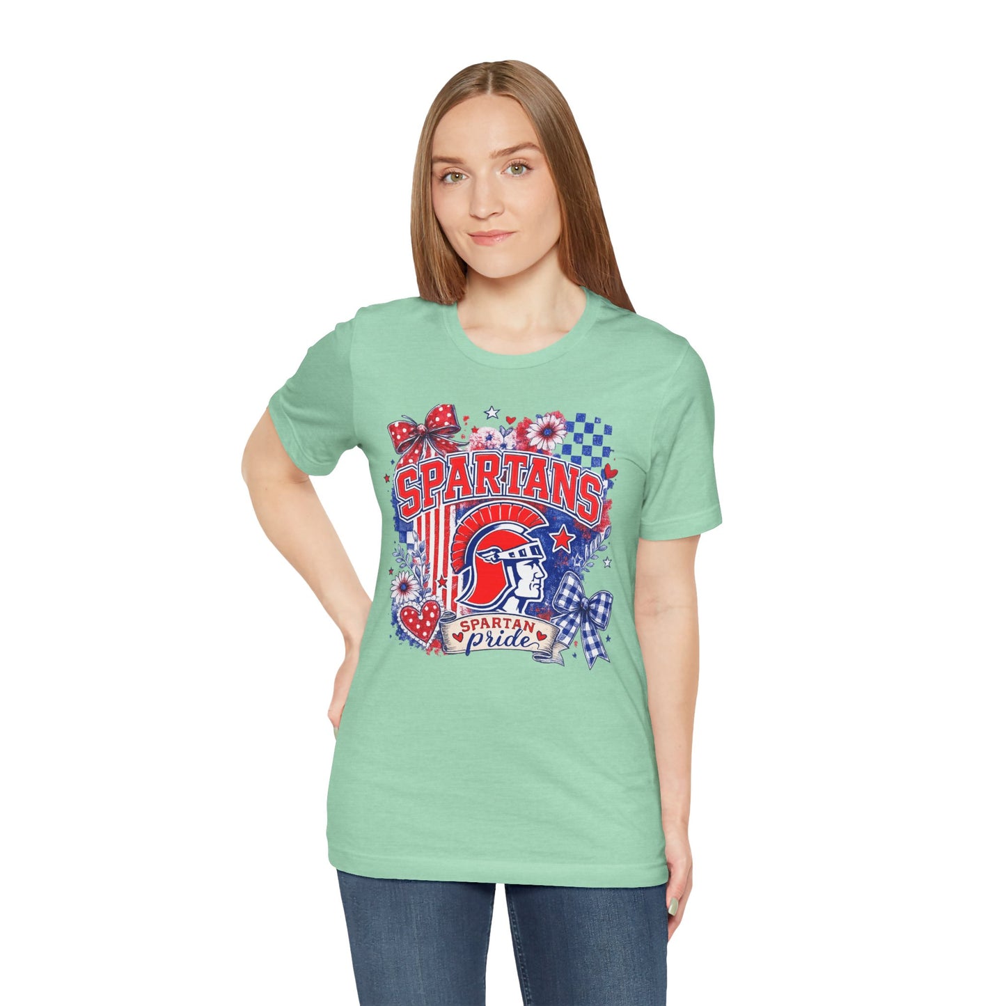 Spartans Pride Graphic Tee — Red, White & Blue School Spirit T-Shirt