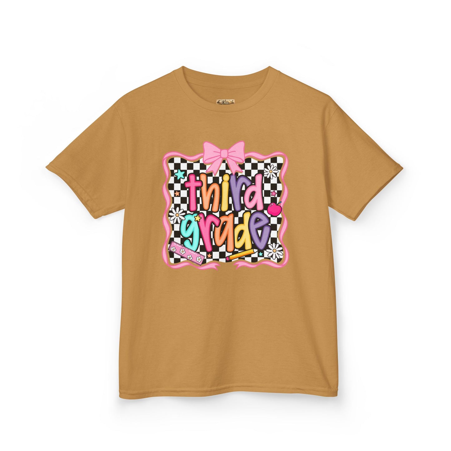 Third Grade Kids T-Shirt — Colorful Back-to-School Tee with Bow