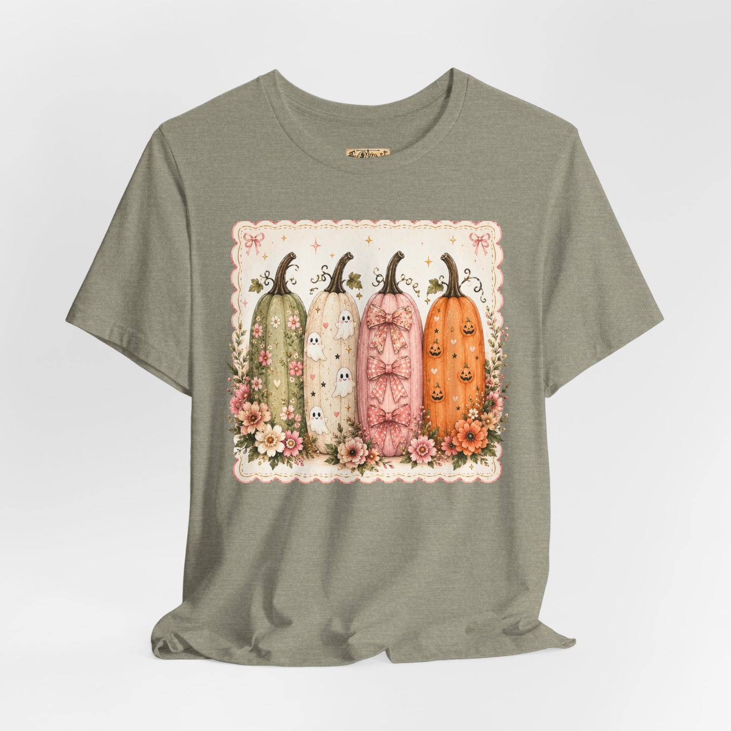Vintage Floral Pumpkin Tee — Autumn Harvest Graphic T-Shirt