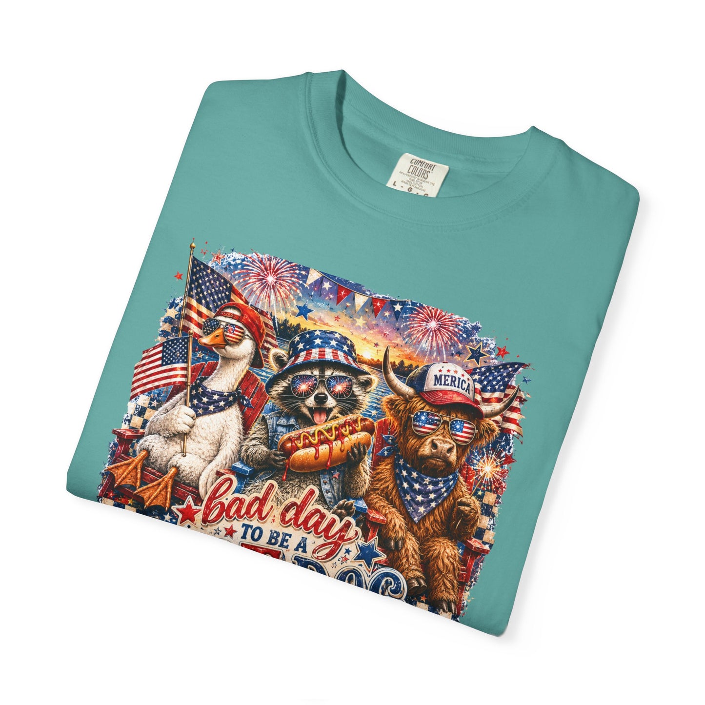 Patriotic 'Born to Be a Hot Dog' Graphic T-Shirt