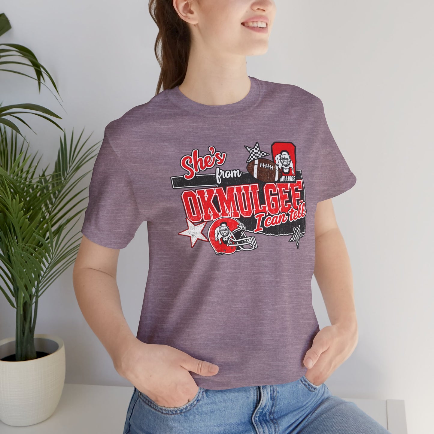 Okmulgee Cardinals Football Tee — She’s From Okmulgee Design