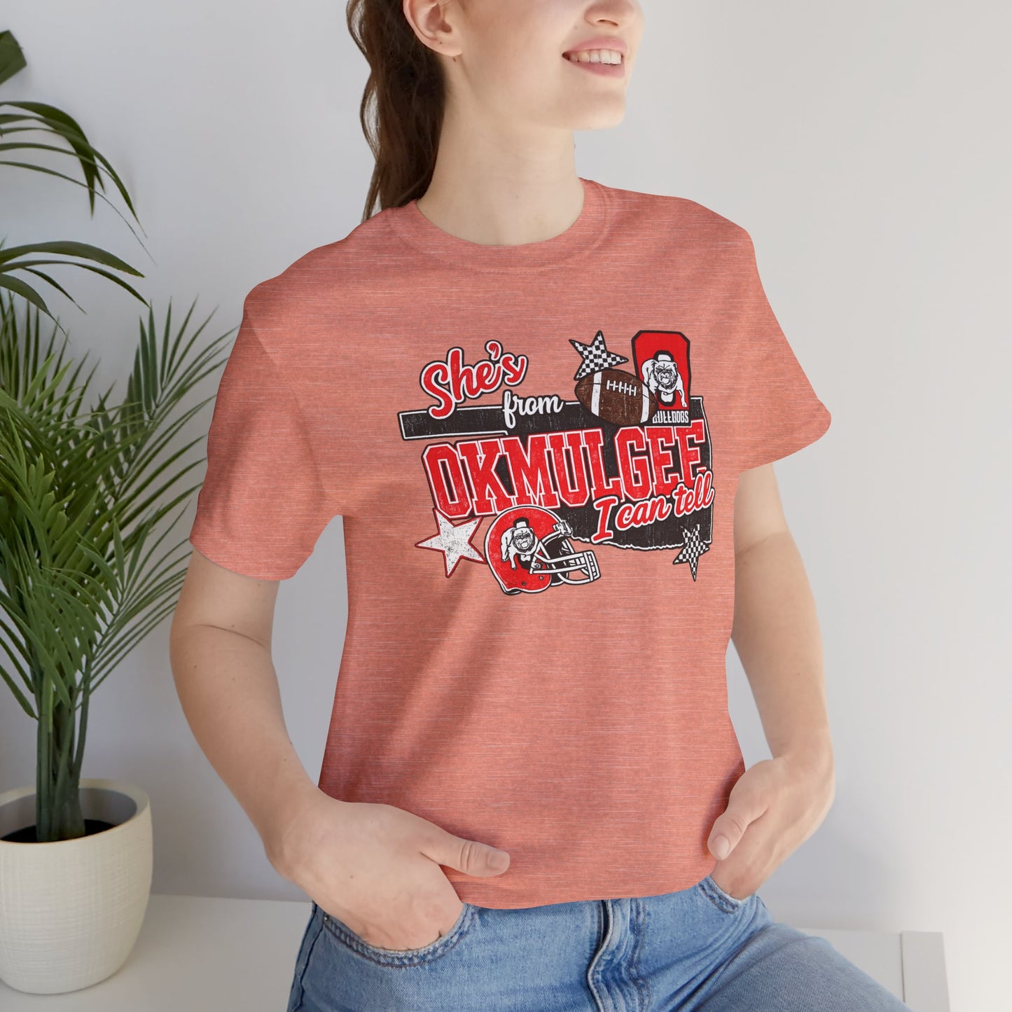 Okmulgee Cardinals Football Tee — She’s From Okmulgee Design