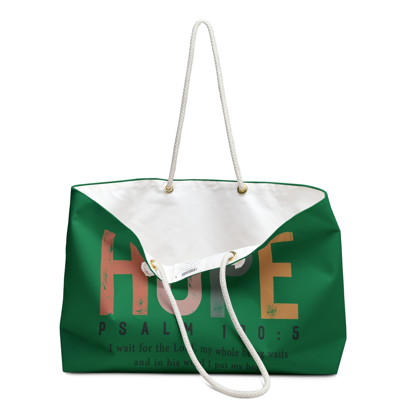 Hope Psalm 130:5 Weekender Bag — Christian Travel Tote