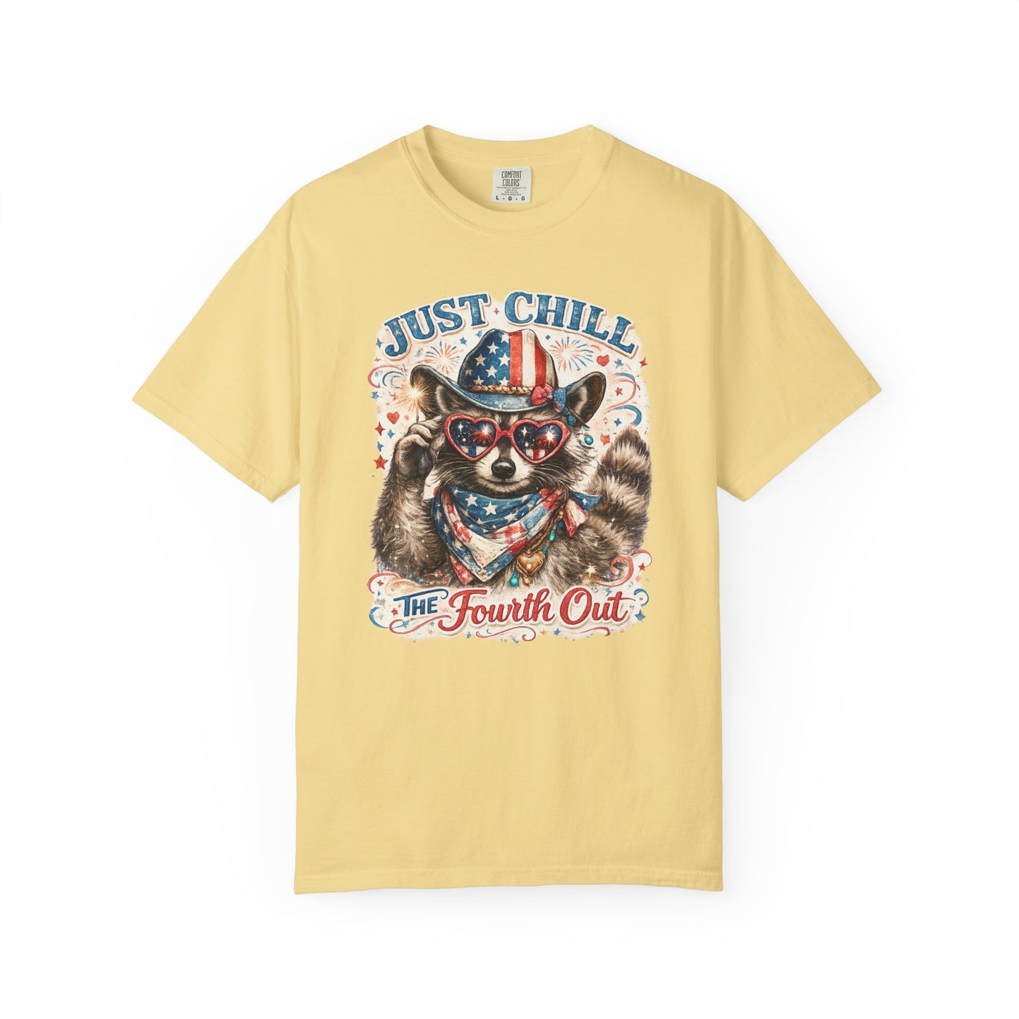 Fourth of July Raccoon T-Shirt — "Just Chill The Fourth Out" Patriotic Tee