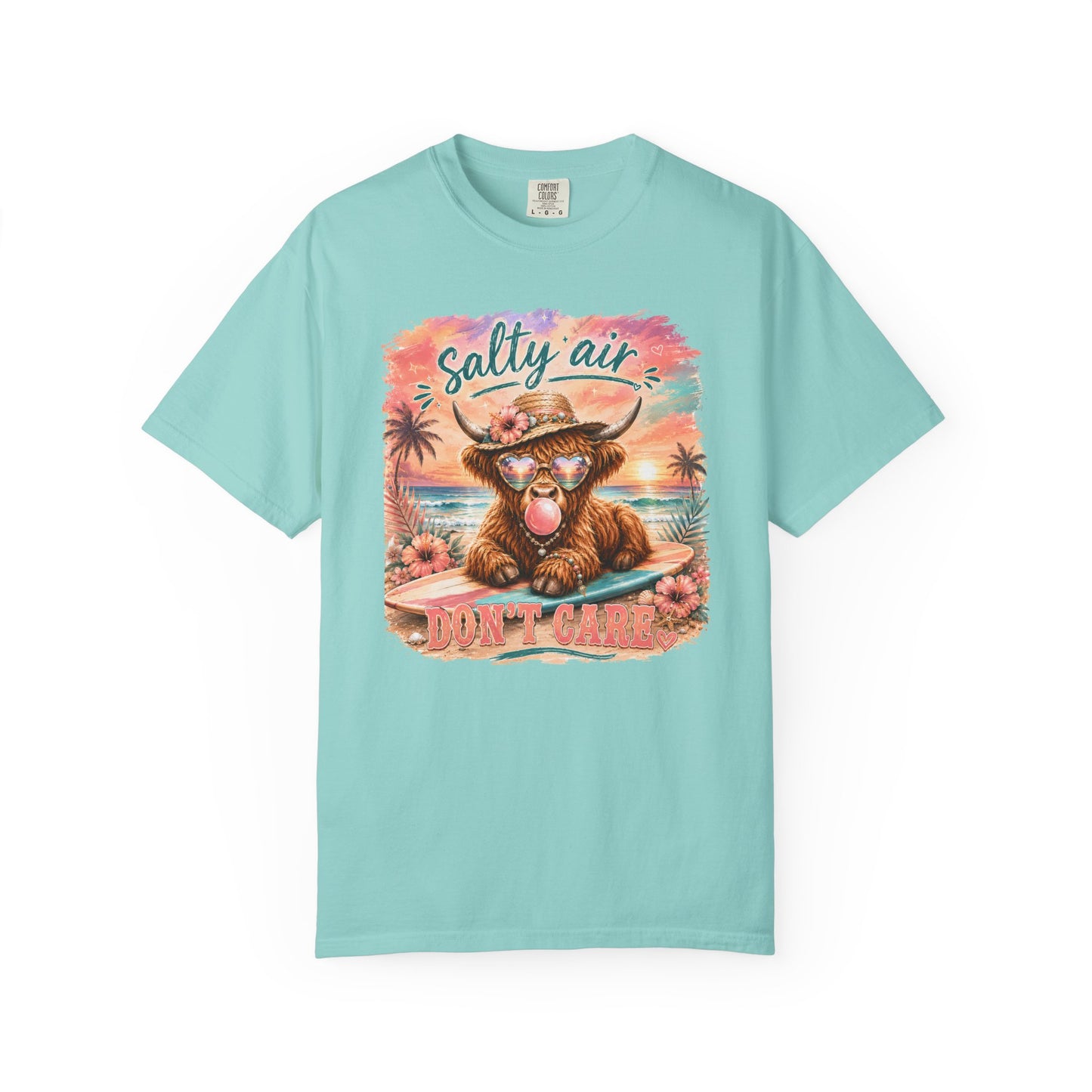 Salty Air "Don't Care" Beach Cow Graphic T-Shirt