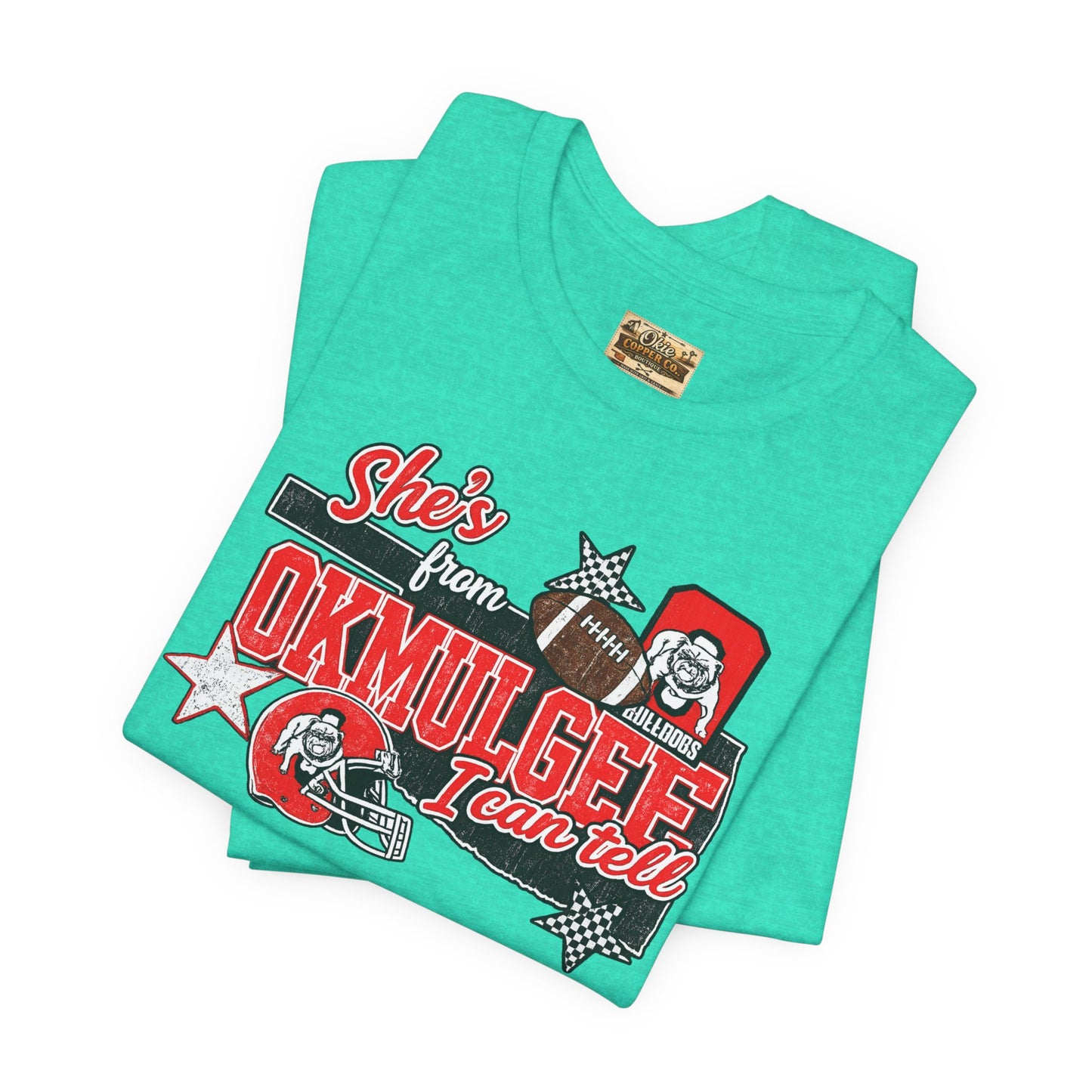 Okmulgee Cardinals Football Tee — She’s From Okmulgee Design