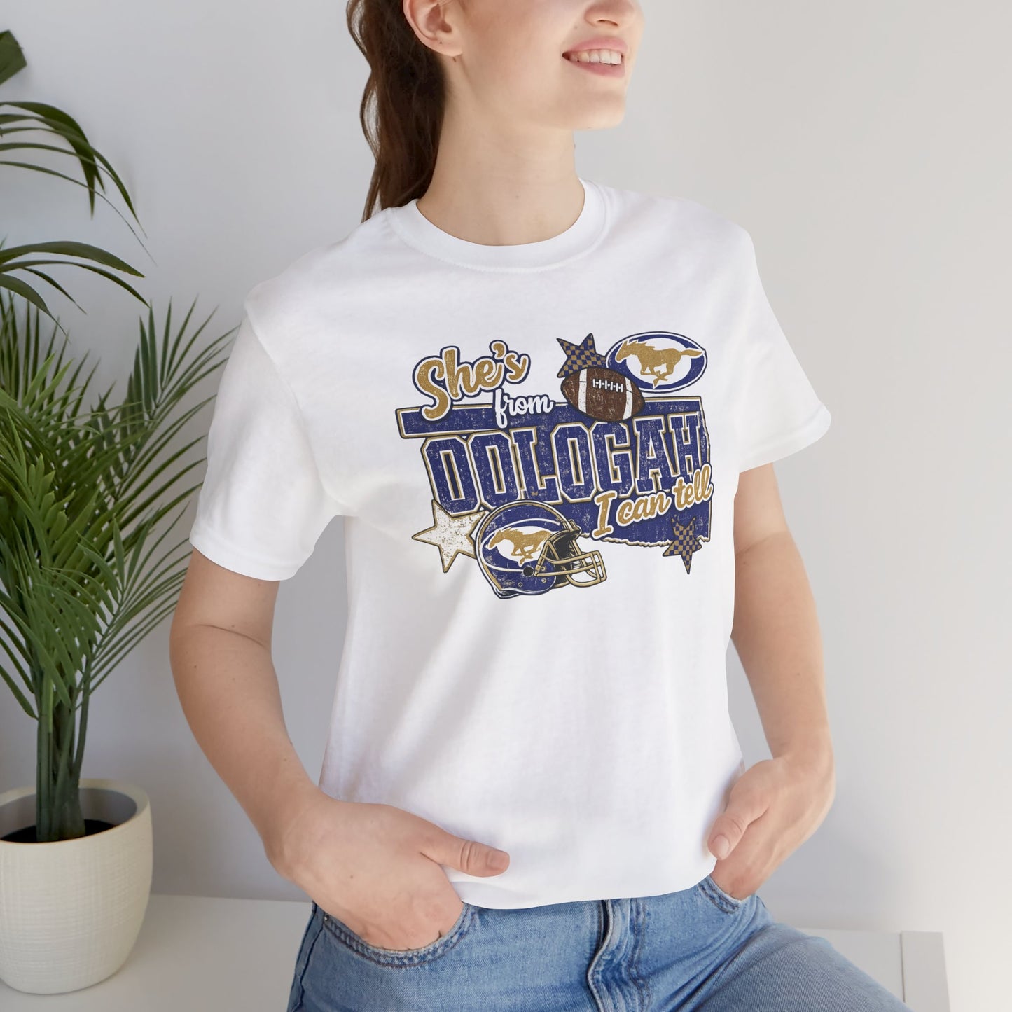 Oologah Team Tee — "Stay from Oologah Teamster" Vintage Football Graphic T-Shirt