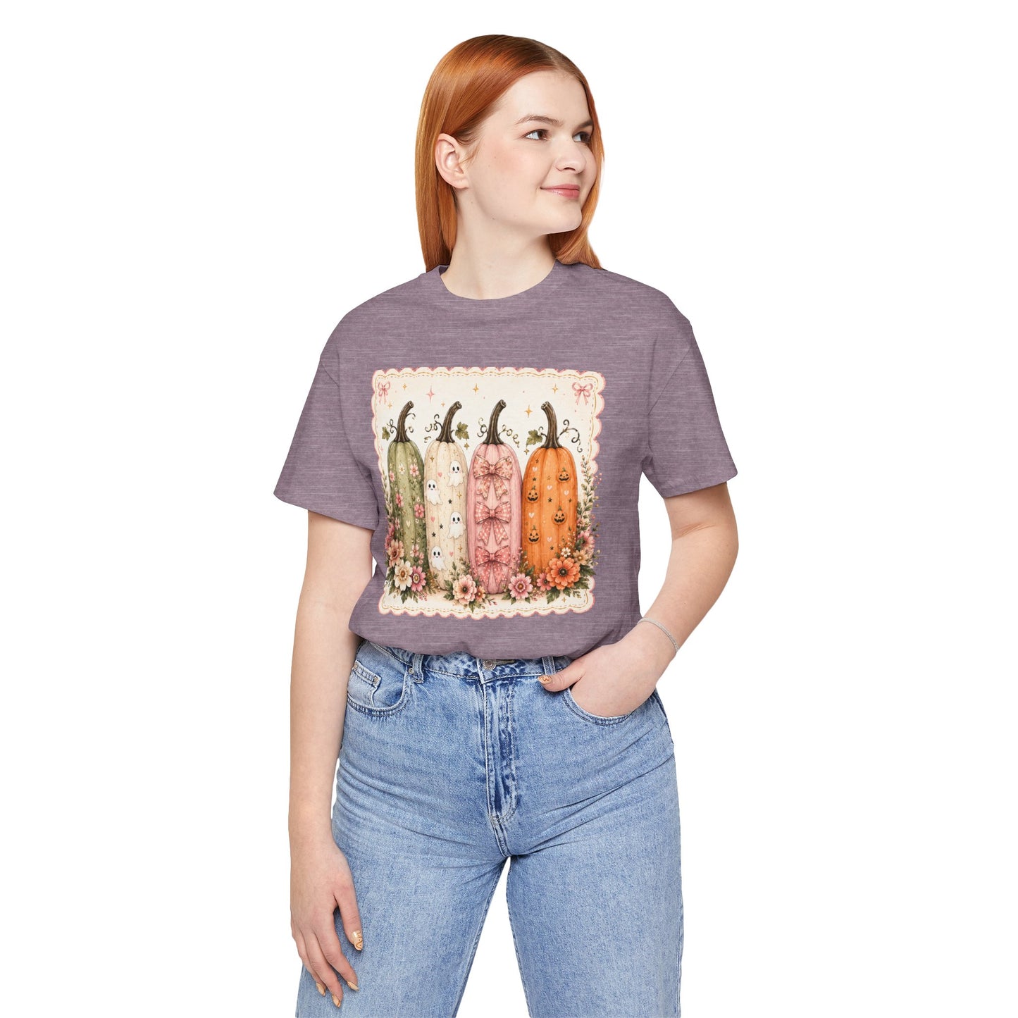 Vintage Floral Pumpkin Tee — Autumn Harvest Graphic T-Shirt