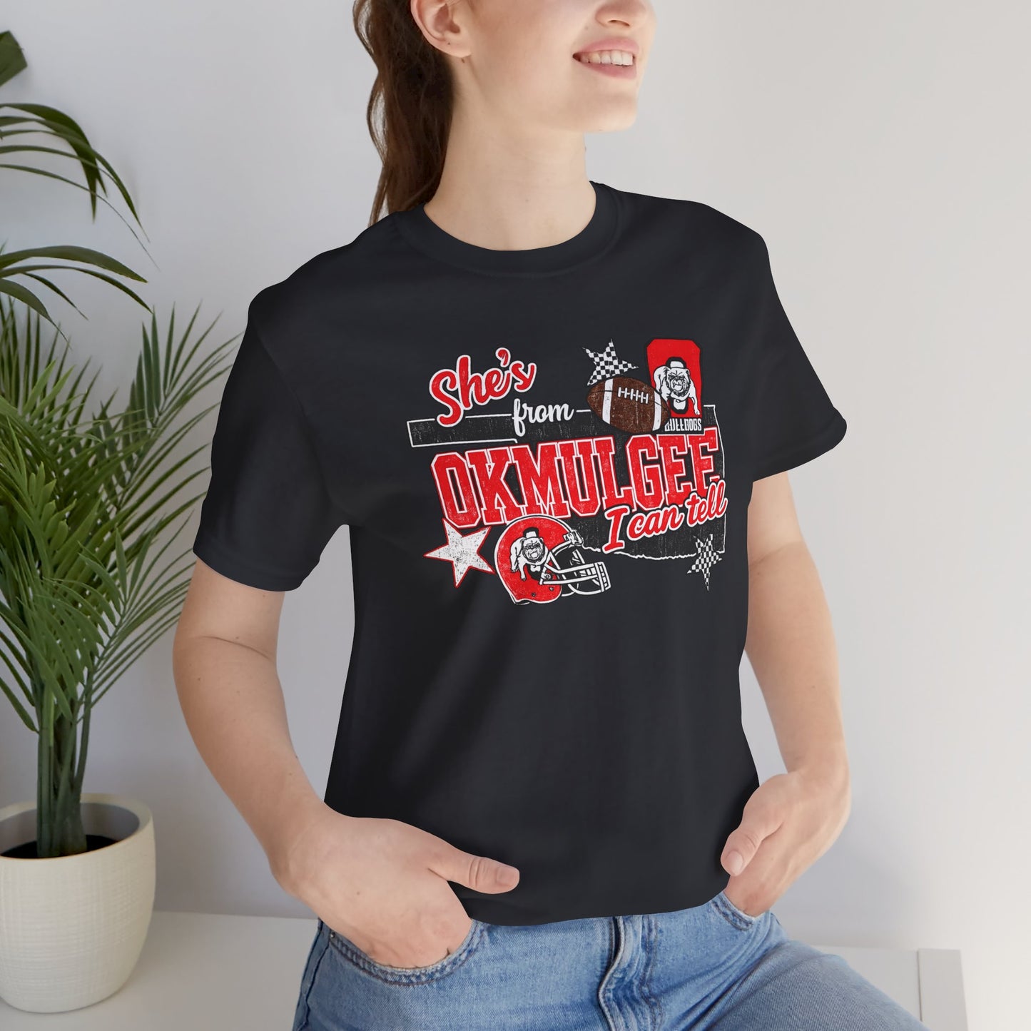 Okmulgee Cardinals Football Tee — She’s From Okmulgee Design