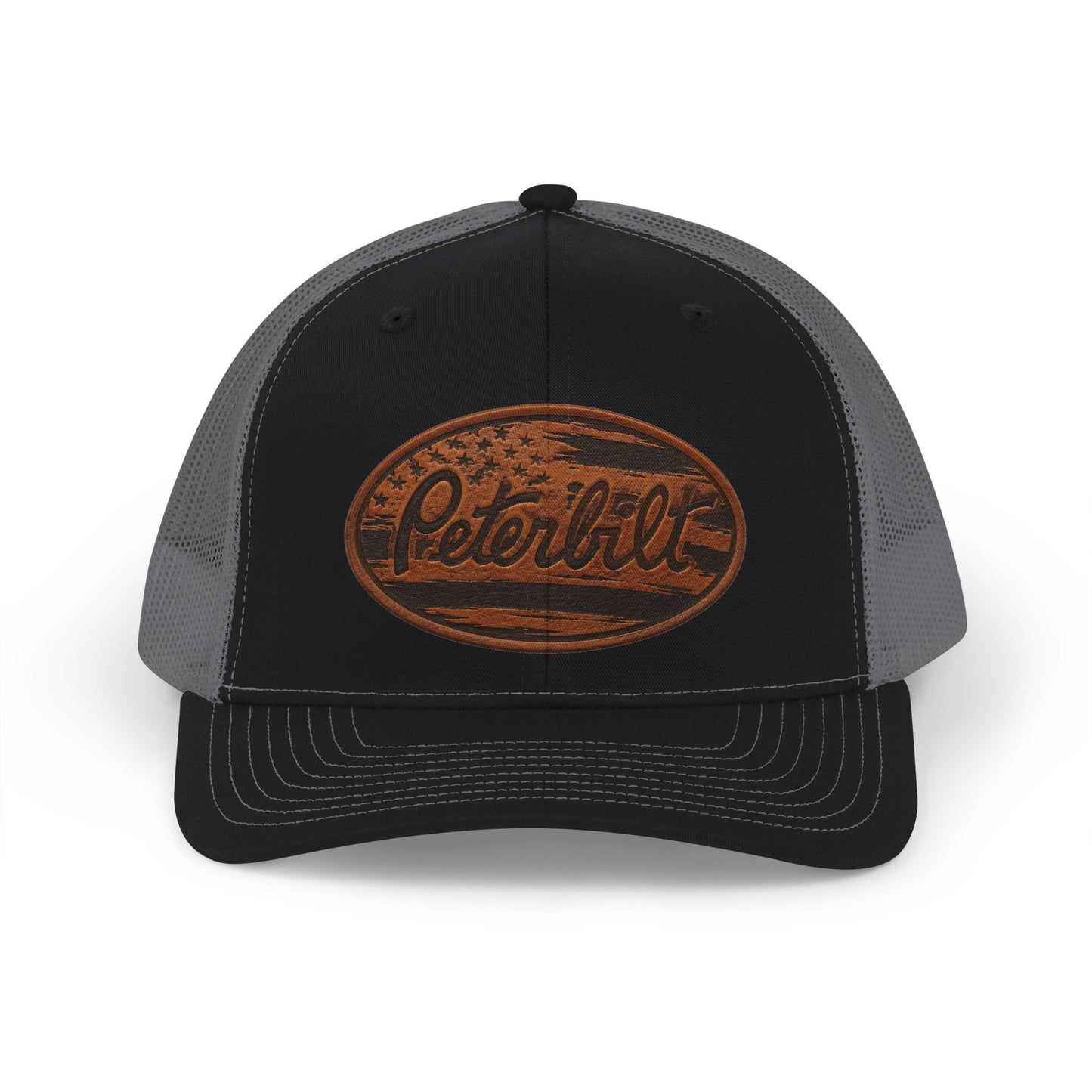 Trucker Cap — Rustic 'Peterbilt' Wood Patch Snapback