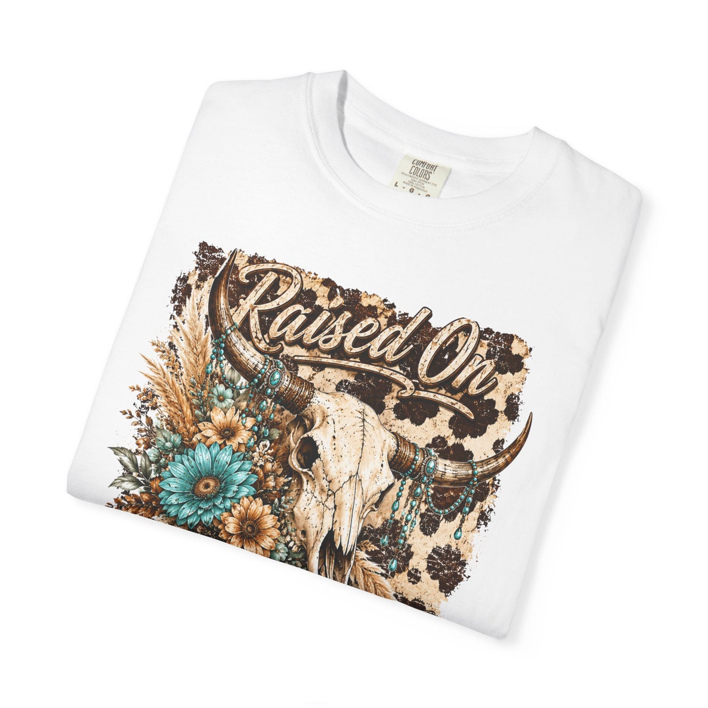 Raised On 90s Country T-Shirt — Vintage Cow Skull Western Tee