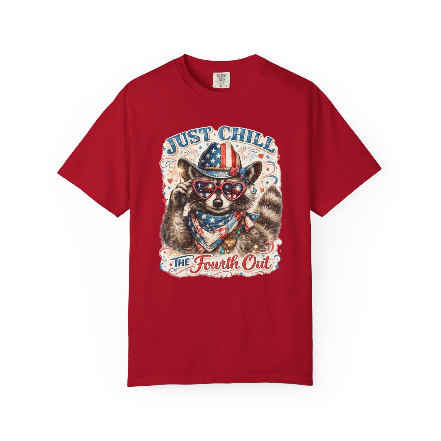 Fourth of July Raccoon T-Shirt — "Just Chill The Fourth Out" Patriotic Tee