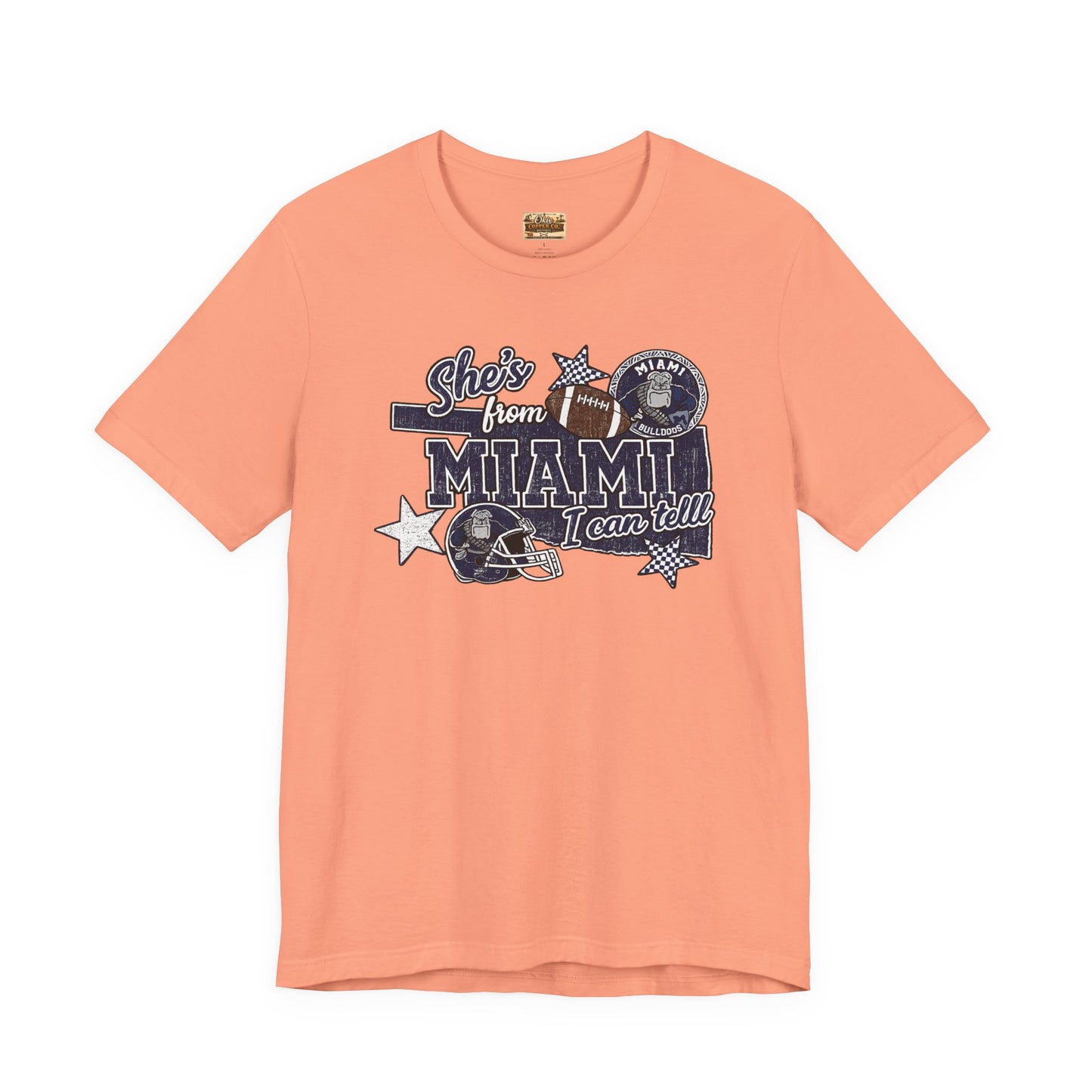 She's From Miami Graphic Tee — Retro Football Fan Shirt