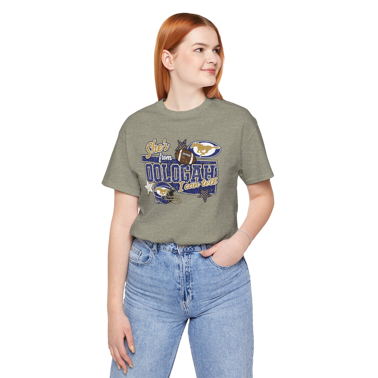 Oologah Team Tee — "Stay from Oologah Teamster" Vintage Football Graphic T-Shirt