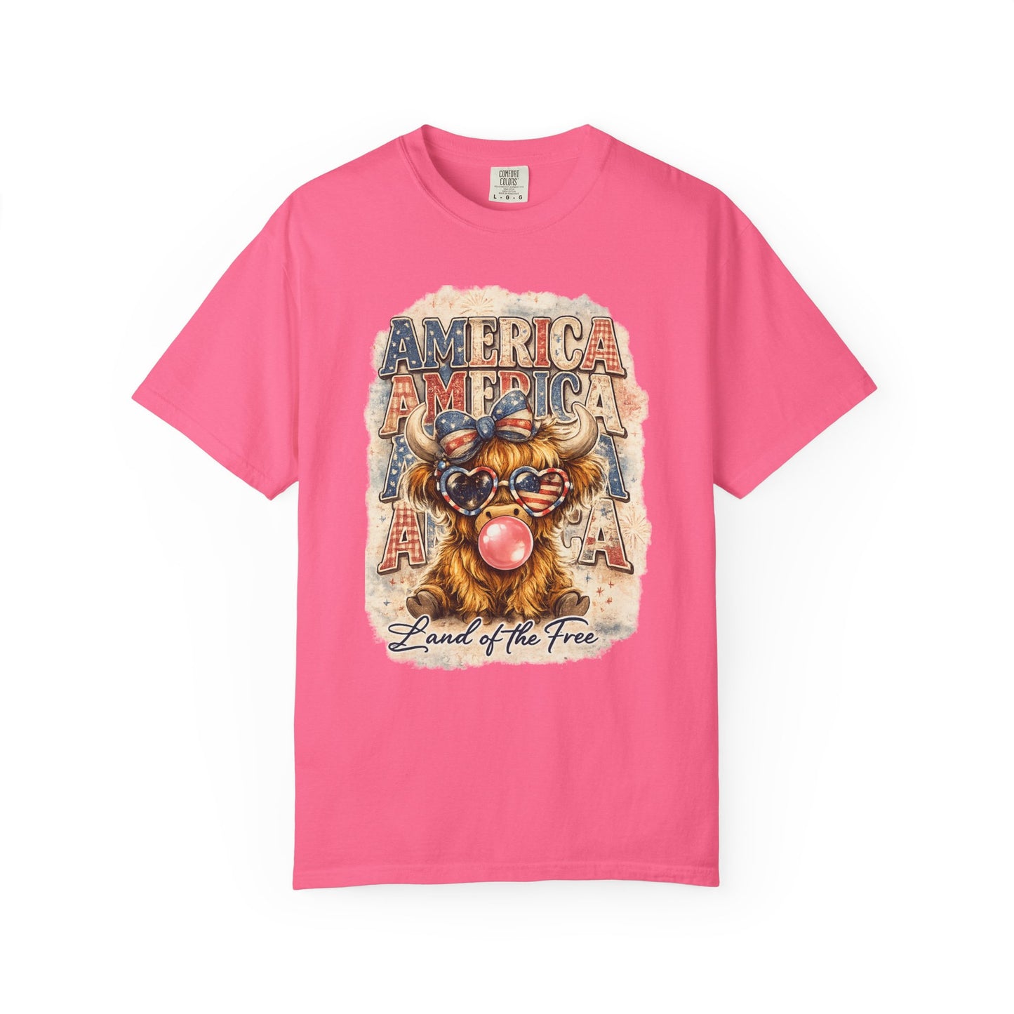 America Bulldog Graphic T-Shirt — "America" "Land of the Free" Patriotic Tee
