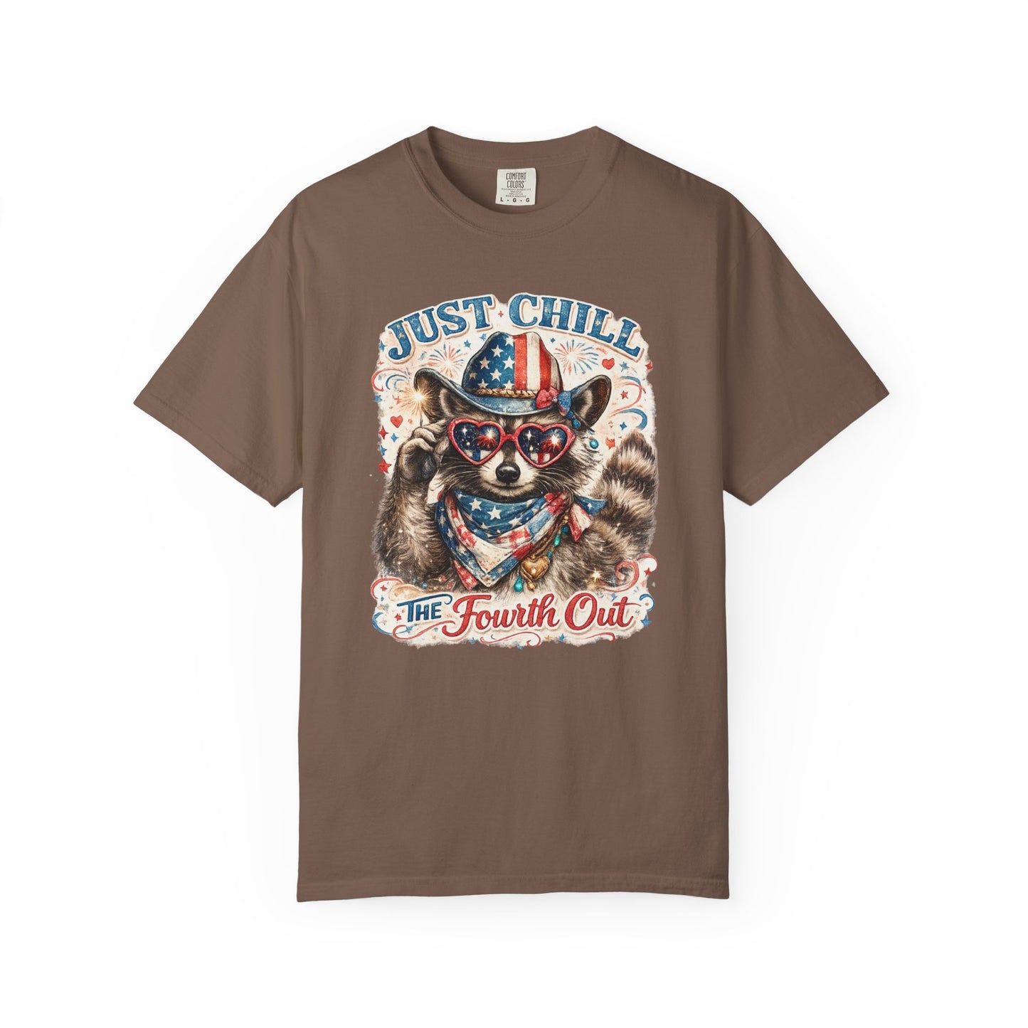 Fourth of July Raccoon T-Shirt — "Just Chill The Fourth Out" Patriotic Tee