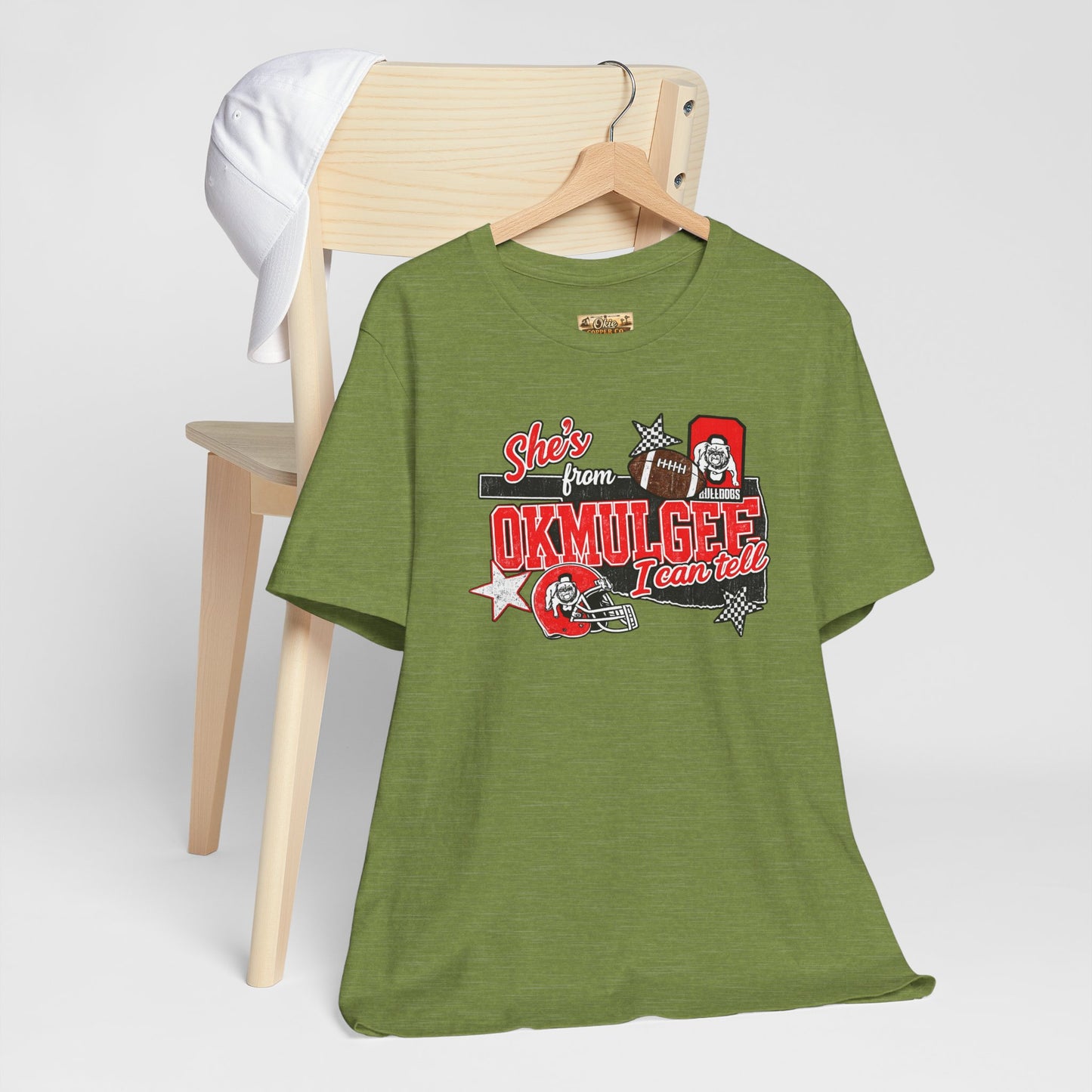 Okmulgee Cardinals Football Tee — She’s From Okmulgee Design