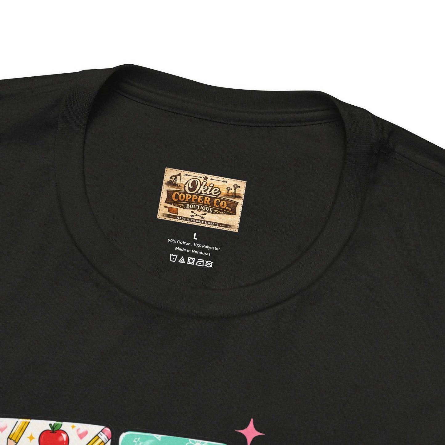 Teacher Floral Bow T-Shirt — Cute 'Teach er' Colorful School Shirt for Teachers