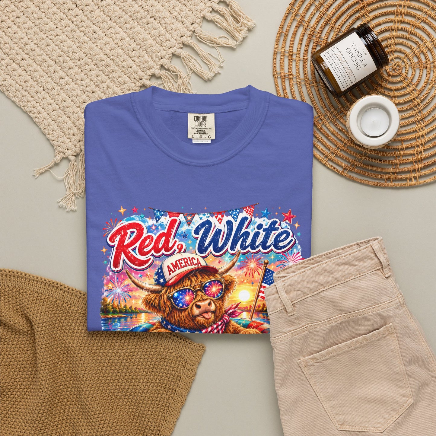 Red, White & Summer Nights T-Shirt — Patriotic Fourth of July Bear Graphic Tee