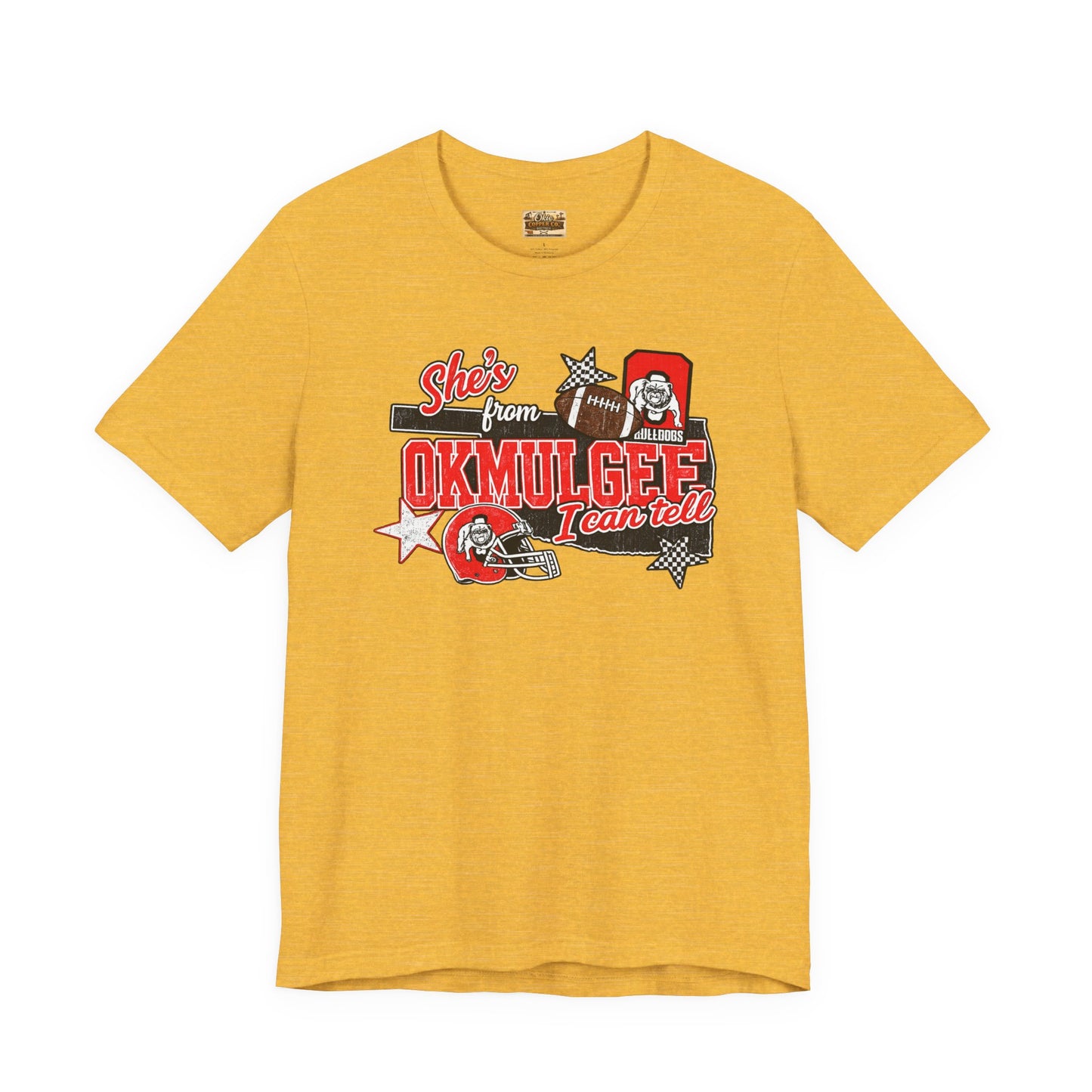 Okmulgee Cardinals Football Tee — She’s From Okmulgee Design