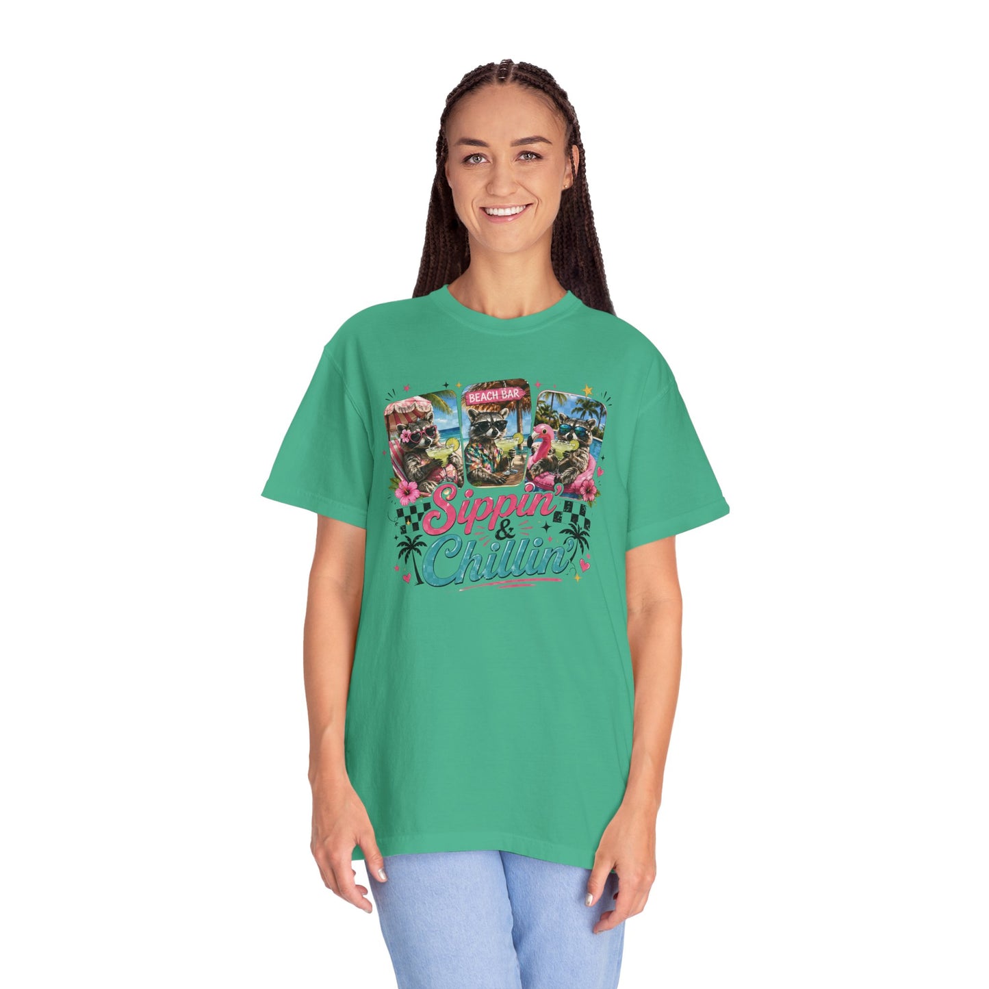 Sippin' & Chillin' T-Shirt — Retro Tropical Drink Graphic Tee