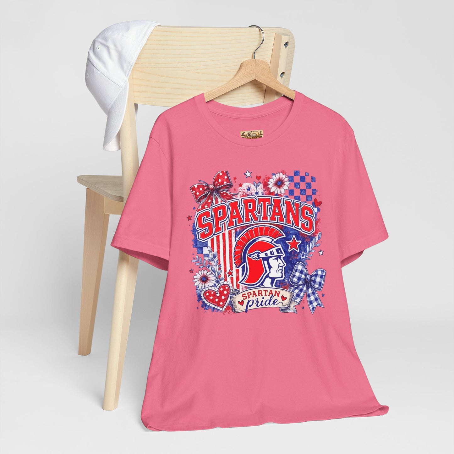 Spartans Pride Graphic Tee — Red, White & Blue School Spirit T-Shirt