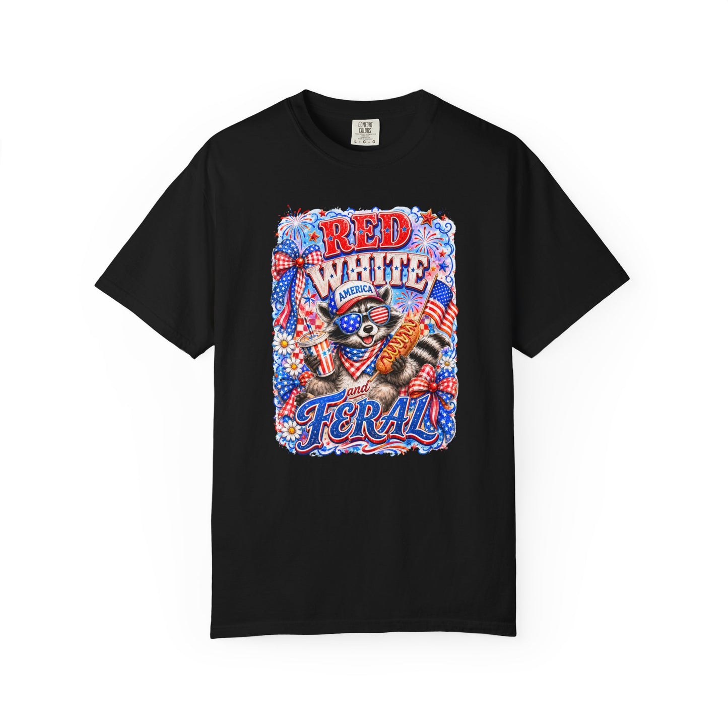 Patriotic "Red White Feral" Graphic T-Shirt