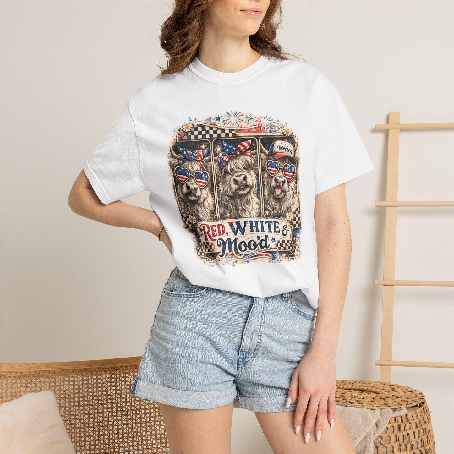 Patriotic Dogs "Red, White & Moo-d" T-Shirt