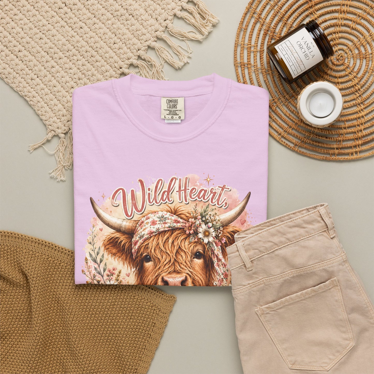 T-Shirt — “Wild Heart, Soft Soul” Highland Cow Graphic Tee