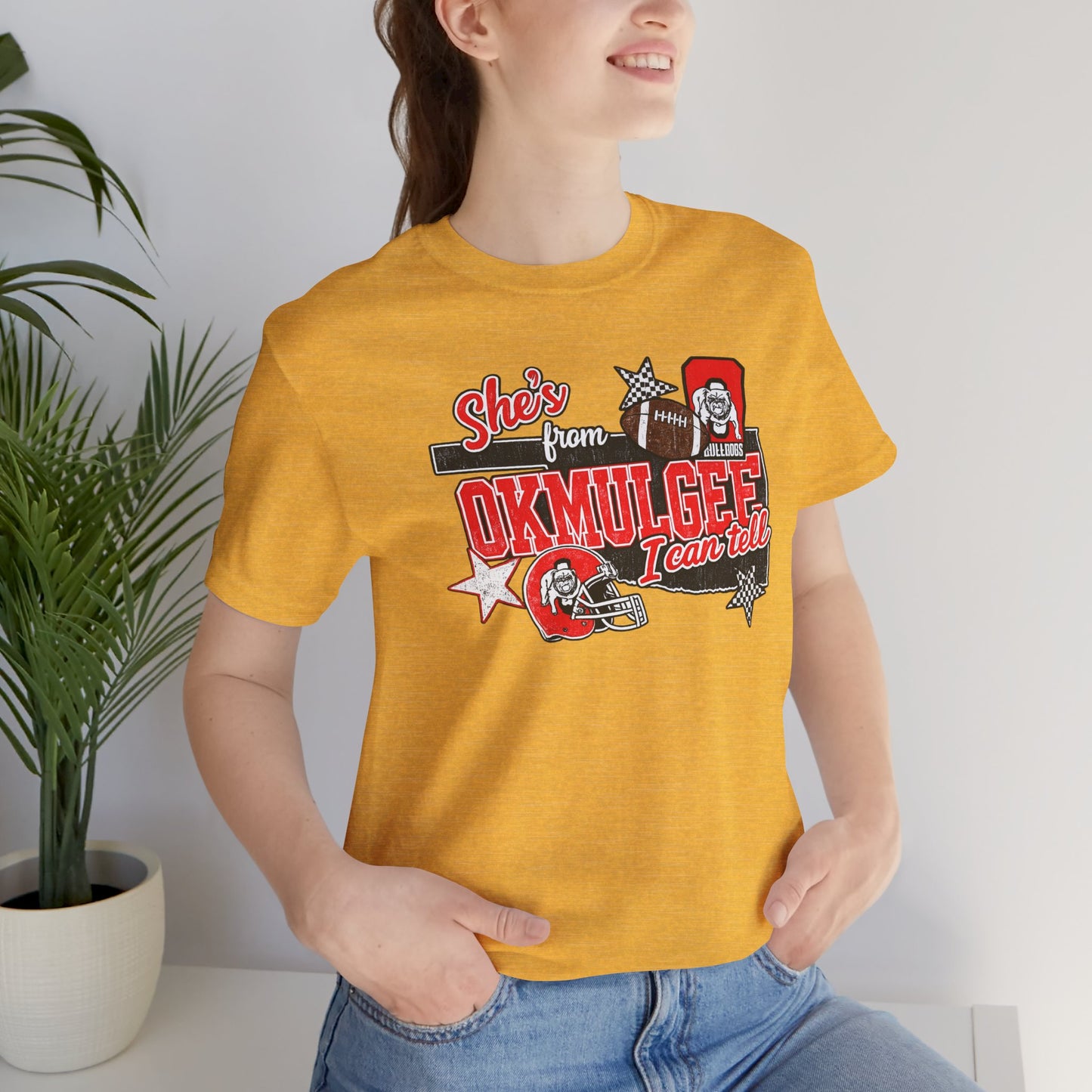 Okmulgee Cardinals Football Tee — She’s From Okmulgee Design