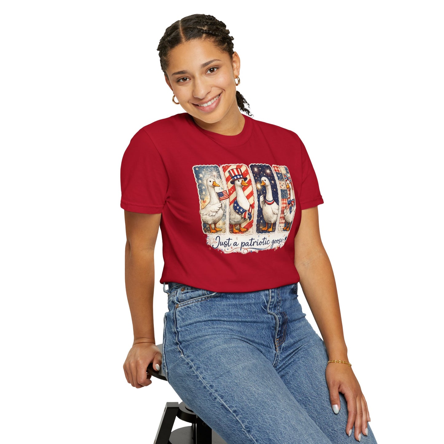 Patriotic Goose T-Shirt — "Just a patriotic goose" Americana Tee