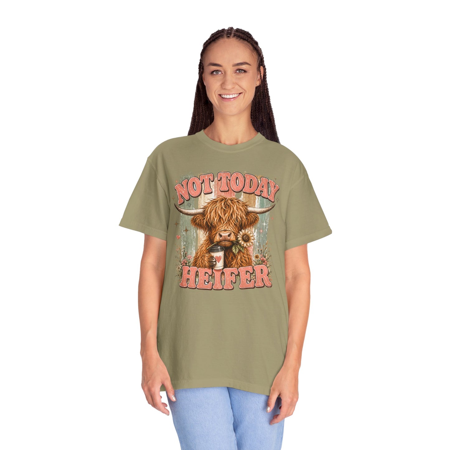 Not Today Heifer T-Shirt — Funny Highland Cow Graphic Tee