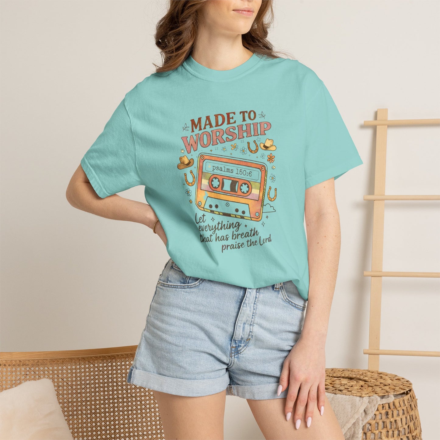 Made to Worship T-Shirt — Retro Cassette Christian Worship Tee