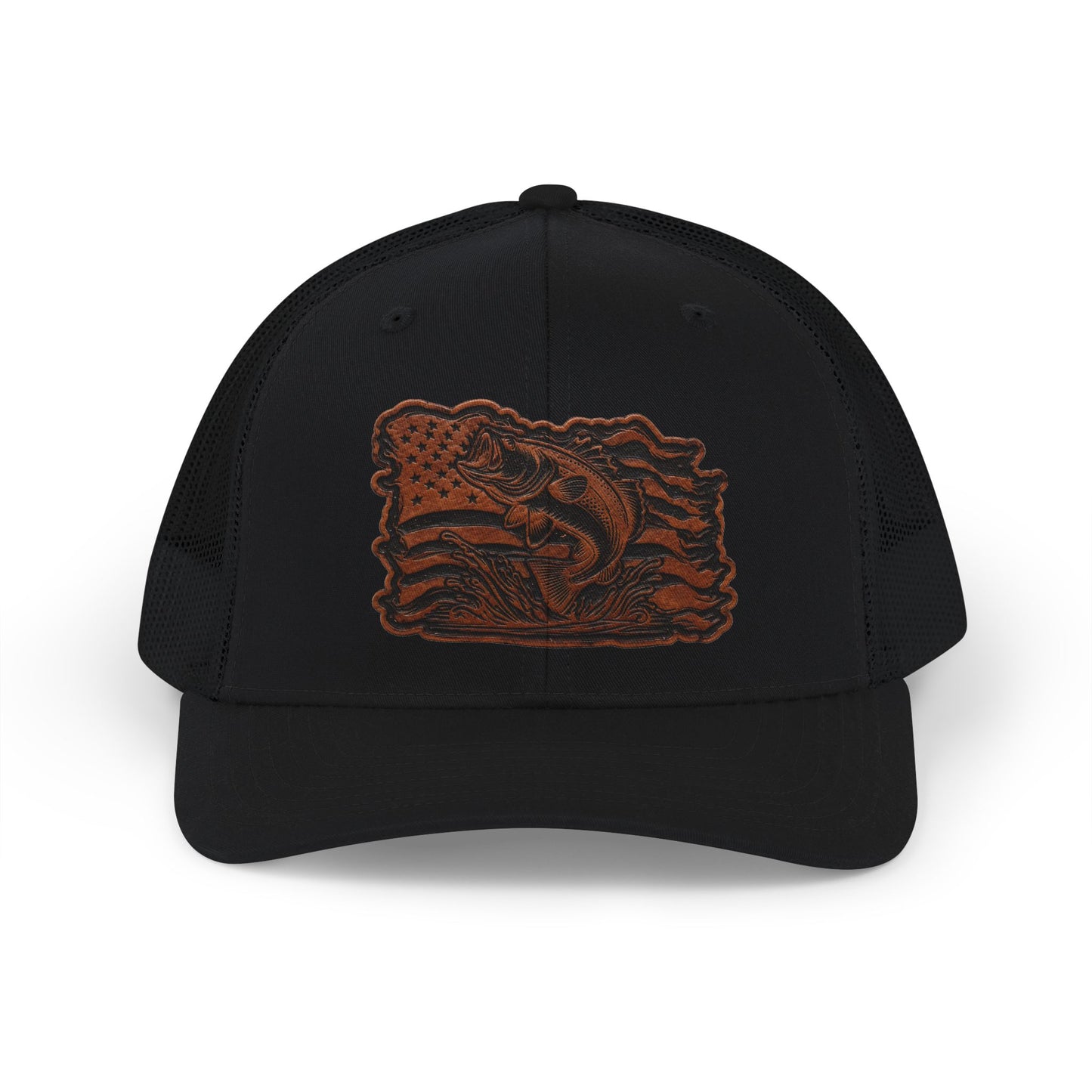 Trucker Cap — Leather Patch Fish State Design