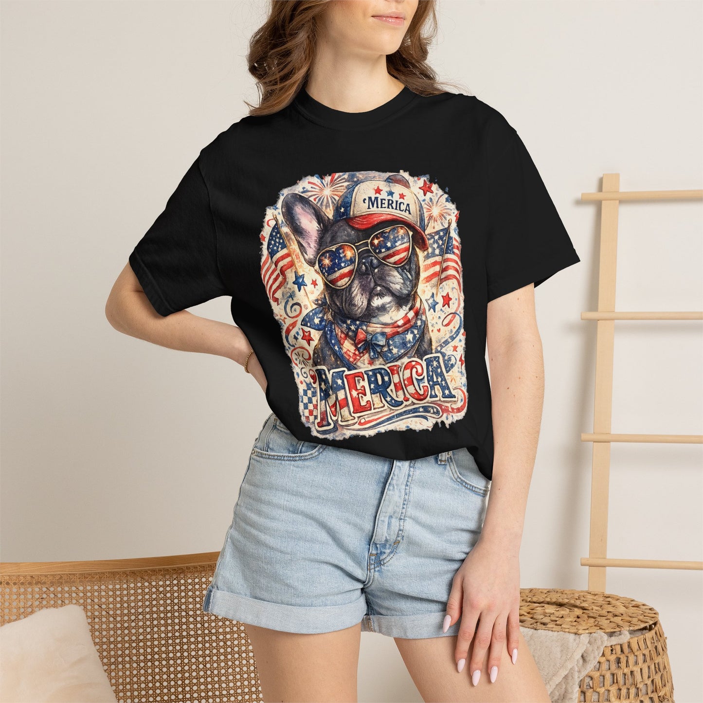 'Merica Patriotic French Bulldog T-Shirt