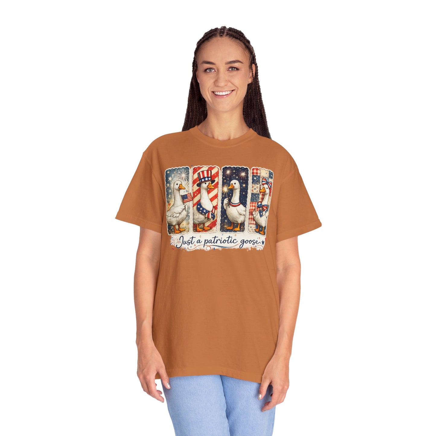 Patriotic Goose T-Shirt — "Just a patriotic goose" Americana Tee
