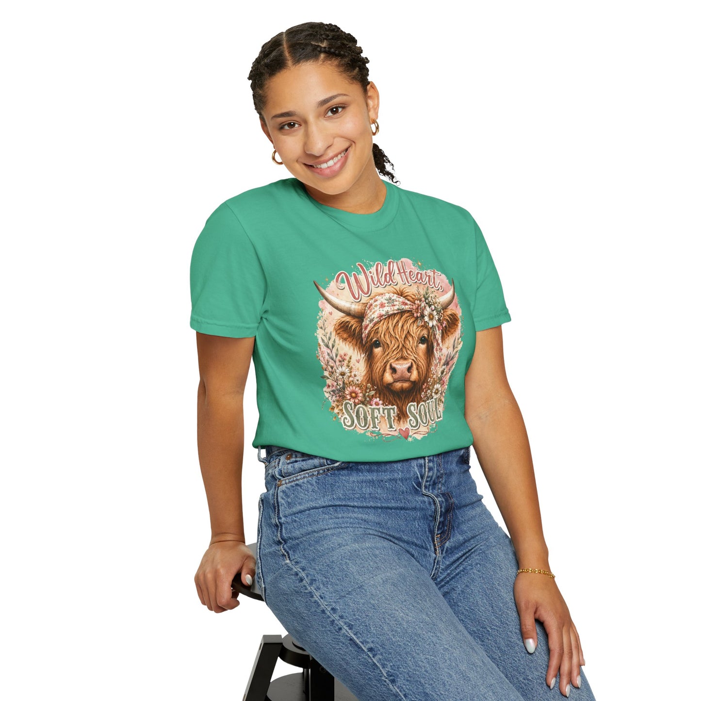 T-Shirt — “Wild Heart, Soft Soul” Highland Cow Graphic Tee