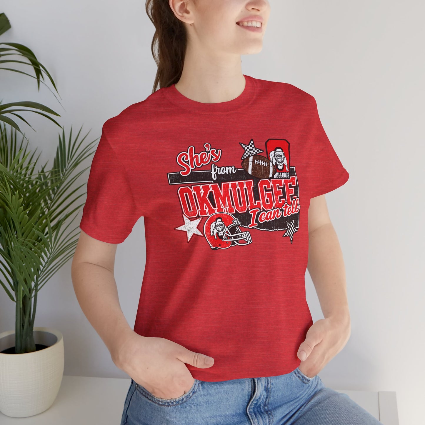 Okmulgee Cardinals Football Tee — She’s From Okmulgee Design