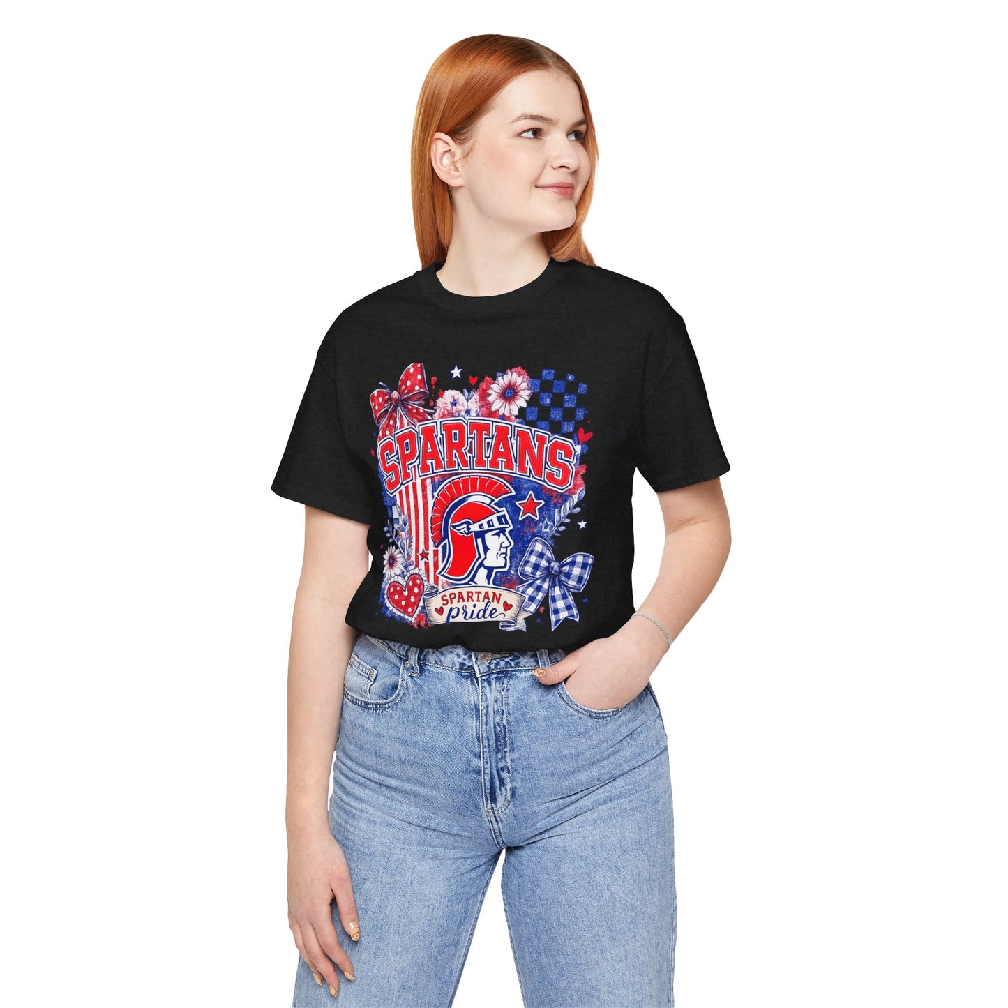 Spartans Pride Graphic Tee — Red, White & Blue School Spirit T-Shirt