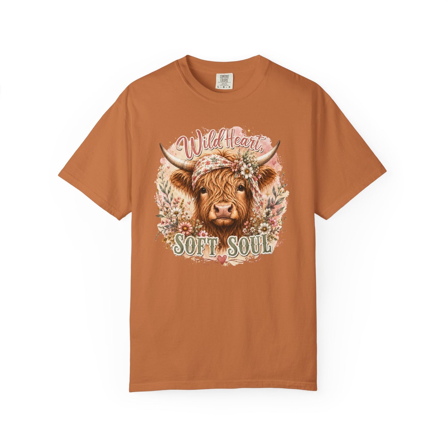 T-Shirt — “Wild Heart, Soft Soul” Highland Cow Graphic Tee